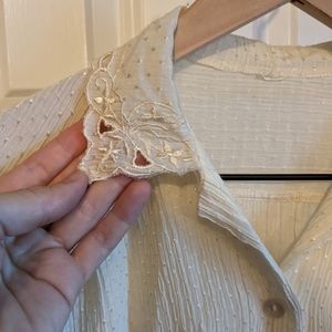 Vintage lace detail button up